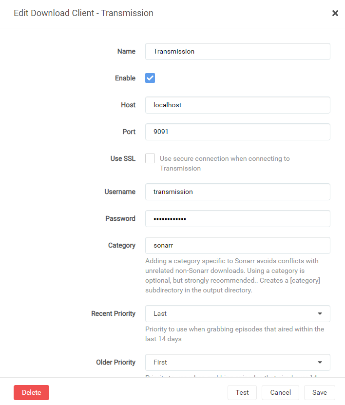 Configuration download